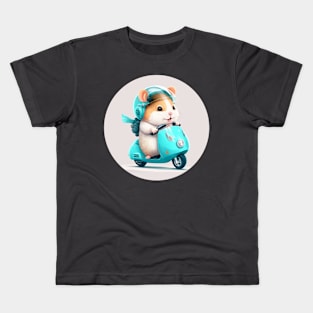 Hamster driving a Vespa Kids T-Shirt